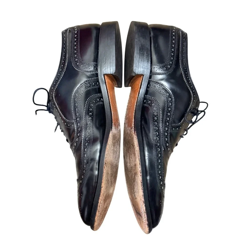 Allen Edmonds McAllister Wingtip Oxford‎ Mens 10.5 C Black Brogue Leather